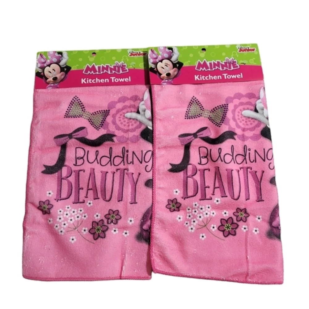 4pc. Set - Disney Junior Minnie Mouse Pink Kitchen‎ Towel and Dishcloth